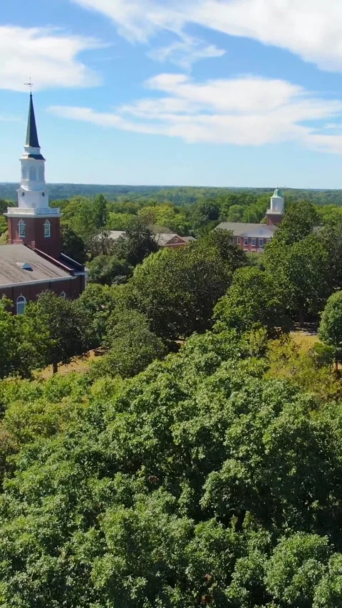 Aerial View of Southeastern Baptist Theological Seminary in Wake Forest Stock Footage 346567863