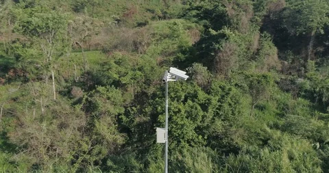 Aerial view of speed control radar camera in Brazil. Stock Footage 120043610