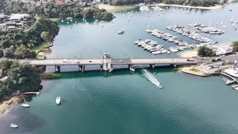 Aerial view of Spit Bridge in Sydney, Australia. Stock Footage 338167285