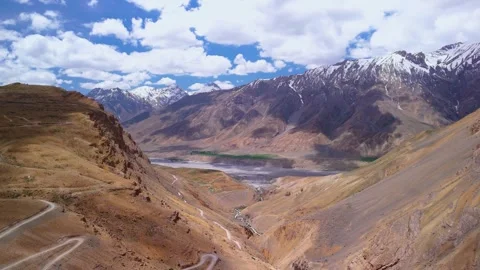Aerial View of Spiti Valley Stock Footage 338446889