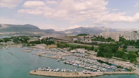 Aerial view of Split arena stadium, Croatia. Stock Footage 149007176