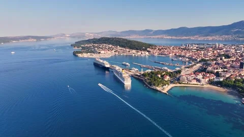 Aerial view of split croatia harbor 스톡 동영상 339196381