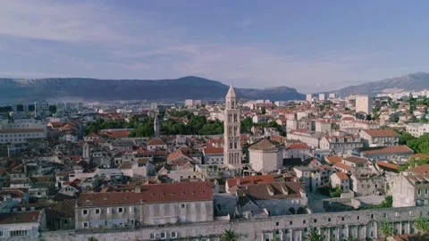 Aerial view of Split old town cityscape, Croatia. Stock Footage 149006089