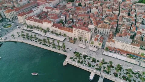 Aerial view of Split old town cityscape, Croatia. Stock Footage 149006239