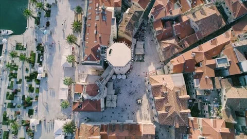 Aerial view of Split old town cityscape, Croatia. Stock Footage 149006469