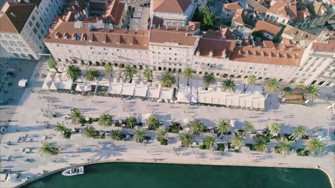 Aerial view of Split old town cityscape, Croatia. Stock Footage 149006548