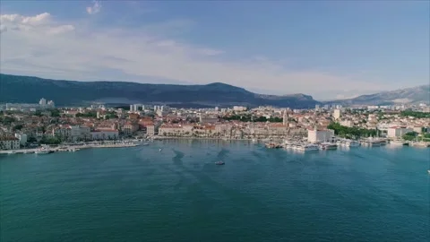 Aerial view of Split old town cityscape, Croatia. Stock Footage 149006683