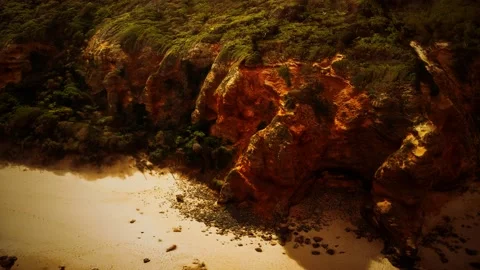 Aerial view of the Split Point coastline in Victoria Australia Stock-Footage 135918818