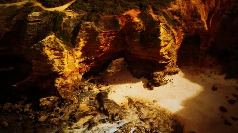 Aerial view of the Split Point coastline in Victoria Australia Stock Footage 138934678