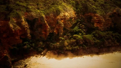 Aerial view of the Split Point coastline in Victoria Australia Stock Footage 140675522