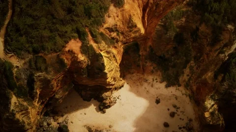 Aerial view of the Split Point coastline in Victoria Australia Stock Footage 141083019