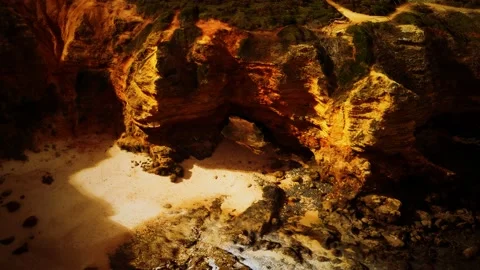 Aerial view of the Split Point coastline in Victoria Australia Video stock 141677856