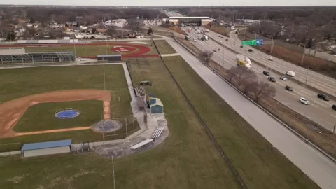 Aerial view of sport fields Stock Footage 241955636