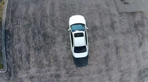 Aerial View of Sport Sedan Stock Footage