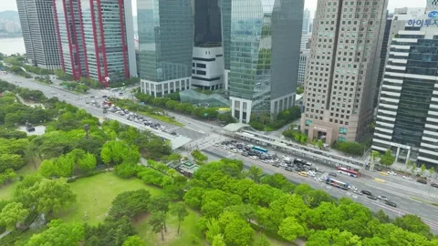 Aerial view of Spring in South Korea, Jayang Stock Footage 295247656