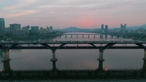 Aerial view of Spring in South Korea, Jayang Stock Footage 295749558