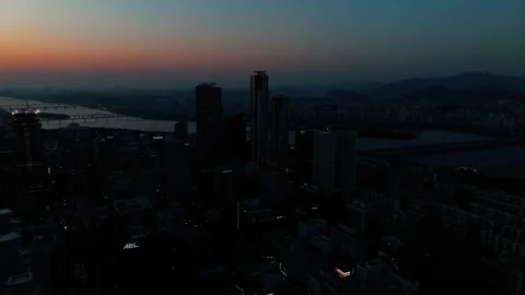 Aerial view of Spring in South Korea, Yeoido Stock Footage 295840988