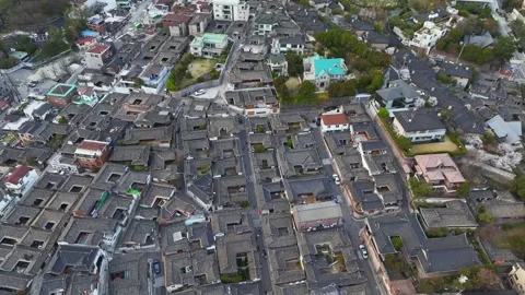 Aerial View of Spring in South Korea, Jongno Stock Footage 296014752