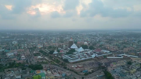 Aerial View of Sri Jagannath Temple in Puri, Odisha Stock Footage 340127770