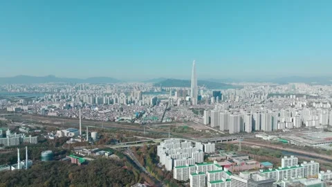 Aerial View of SRT at Suseo Station in Seoul Stock Footage 296651725