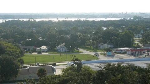 Aerial view of St. Augustine, Florida from Lighthouse, United States. 스톡 동영상 115855124