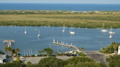 Aerial view of St. Augustine from Lighthouse, Florida, United States. 스톡 동영상 115855150