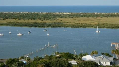 Aerial view of St. Augustine from Lighthouse, Florida, United States. 스톡 동영상 115856347
