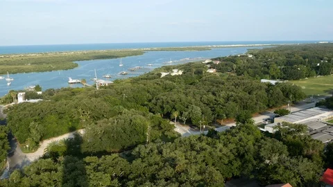 Aerial view of St. Augustine from Lighthouse, Florida, United States. 스톡 동영상 115856513