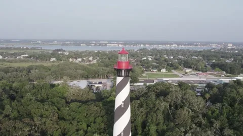 Aerial view of St. Augustine Lighthouse, United States. Stock Footage 324728811