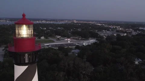 Aerial view of St. Augustine Lighthouse, United States. Stock Footage 324729718