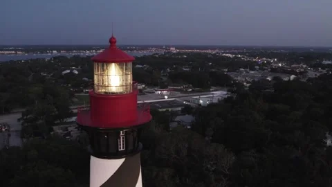 Aerial view of St. Augustine lighthouse, United States. Stock Footage 324729761