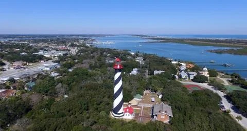 Aerial view of the St. Augustine lighthouse Foto stock