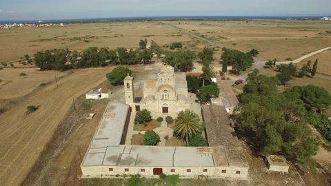 Aerial view of St. Barnabas Monastery. Cyprus. DJI-0246-12 Vídeos de archivo 137364344