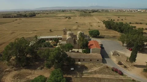 Aerial view of St. Barnabas Monastery. Cyprus. DJI-0247-01 스톡 동영상 137364683