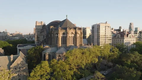 Aerial view of St. John The Divine Stock Footage 287890326