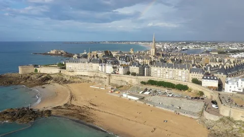 Aerial view of St Malo Stock Footage 117463523