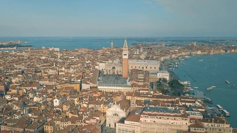 Aerial view of St. Mark's Square Stock Footage 87708665