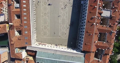 Aerial View of St Mark's Square in Venice Bird's Eye Stock Footage 142559756