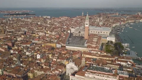 Aerial view of St. Mark's Square Stock Footage 154090471