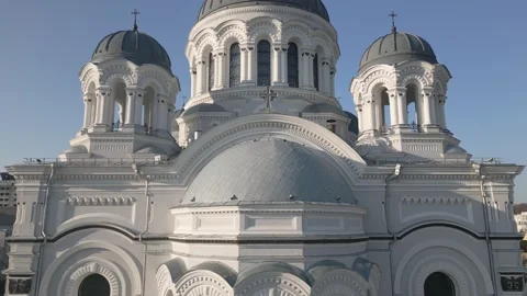 Aerial view St. Michael the Archangel's Church or the Garrison Church. Roma.. Vídeo Stock 297086959