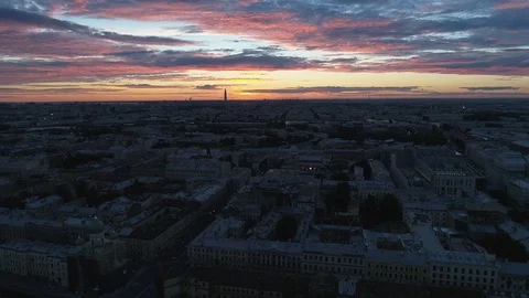 Aerial view on the St. Nicholas Naval Cathedral and Kryukov Canal. Stock Footage 89786032