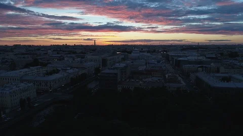 Aerial view on the St. Nicholas Naval Cathedral and Kryukov Canal. Stock Footage 89786880
