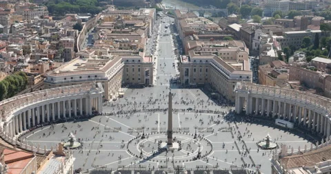 Aerial view to St. Peter square and cityscape of Rome, Italy 스톡 동영상 95762451
