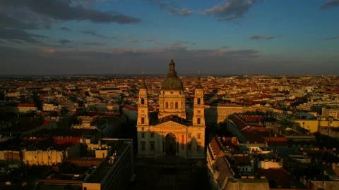 Aerial view of the St. Stephen's Basilica Stock Footage 161173400