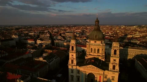 Aerial view of the St. Stephen's Basilica Stock Footage 161173417