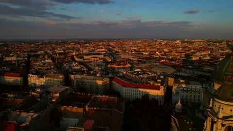 Aerial view of the St. Stephen's Basilica Stock Footage 161173481