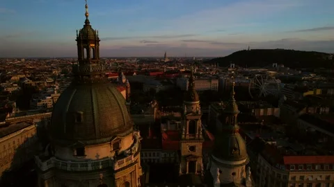 Aerial view of the St. Stephen's Basilica Stock Footage 161173511