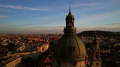 Aerial view of the St. Stephen's Basilica Stock Footage 161173530