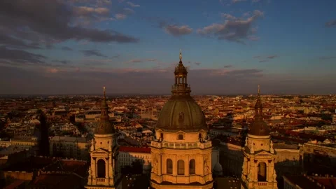Aerial view of the St. Stephen's Basilica Stock Footage 161173572