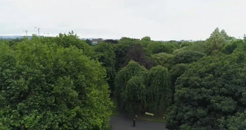 Aerial View of St Stephen's Green Park, Dublin Stock Footage 234610074